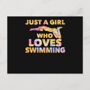 Cartão Postal Só Uma Menina Que Adora Nadar Natações Engraçadas