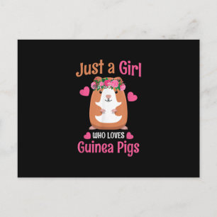 Cartão Postal Só Uma Menina Que Ama Guiné Suína Bonita Porco