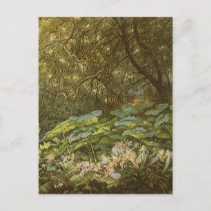 Cartão Postal Sob as Folhas de Choque de Richard Doyle, Fairy Ar