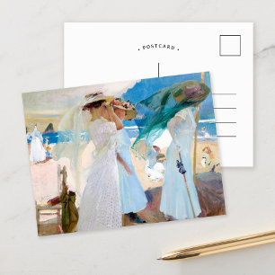 Cartão Postal Sob o Awning, Zarauz   Joaquín Sorolla