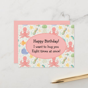 Cartão Postal Sob o Mar de Octopus Sea Equídeos