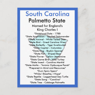 Cartão Postal Sobre a Carolina do Sul
