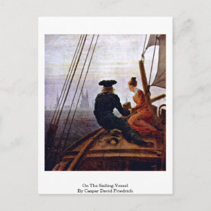 Cartão Postal Sobre A Embarcação De Navegação Por Caspar David F