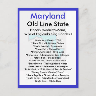 Cartão Postal Sobre Maryland