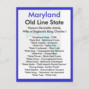 Cartão Postal Sobre Maryland