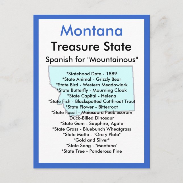 Cartão Postal Sobre Montana (Frente)