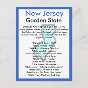 Cartão Postal Sobre Nova Jersey