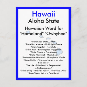 Cartão Postal Sobre o Havaí