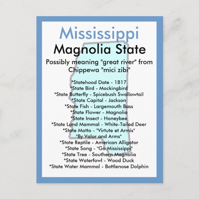 Cartão Postal Sobre o Mississippi (Frente)