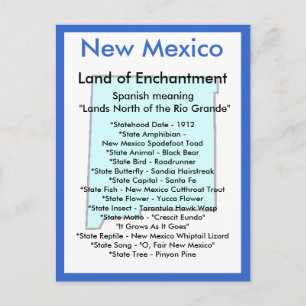 Cartão Postal Sobre o Novo México