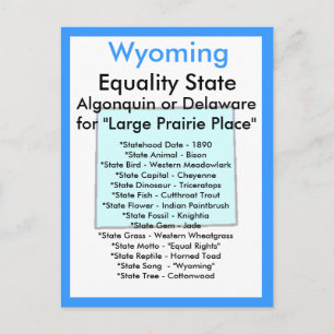 Cartão Postal Sobre o Wyoming
