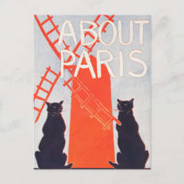 Cartão Postal Sobre Paris - Edward Penfield - Vintage Cat Art Cr