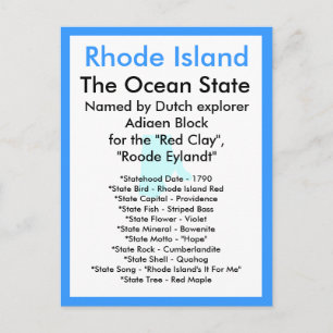Cartão Postal Sobre Rhode Island