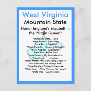 Cartão Postal Sobre West Virginia