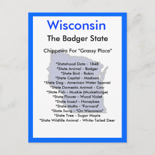 Cartão Postal Sobre Wisconsin