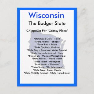 Cartão Postal Sobre Wisconsin