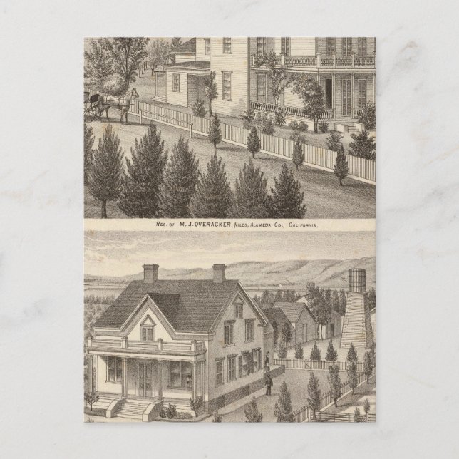 Cartão Postal Sobreacker, residências Emerson (Frente)