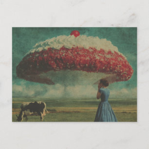 Cartão Postal Sobremesa Surrealista Nuvem de Cereja no Pasto de