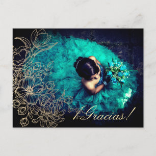 Cartão Postal Sobreposição de Foto de Rolo Floral Personalizada