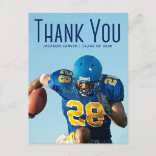 Cartão Postal Sobreposição de Roteiro Azul Foto de Graduado Obri