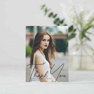 Cartão Postal Sobreposição de Rótulo de Agradecimento para Foto 