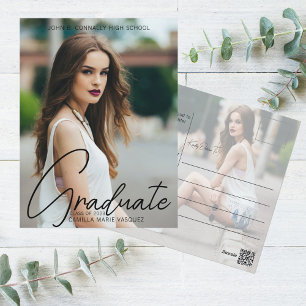 Cartão Postal Sobreposição de Script Manuscrito de Foto para Gra