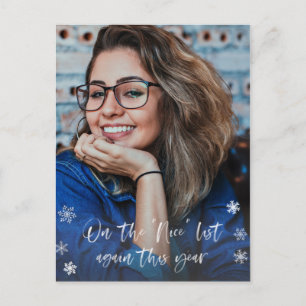 Cartão Postal Sobreposição de Texto Branco da Lista Nice de papa