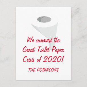 Cartão Postal Sobrevivemos a 2020! Nome da Família de Quarentena