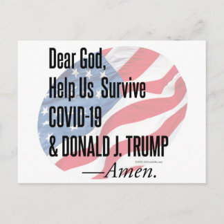 Cartão Postal Sobrevivendo ao Covid-19 e Donald Trump.