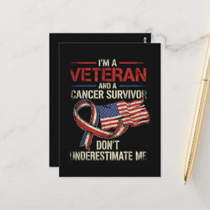 Cartão Postal Sobrevivente de Câncer Veterano Não Me Subestime