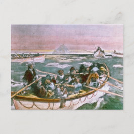 Cartão Postal Sobreviventes Titanic do RMS em Embarcações de Vid