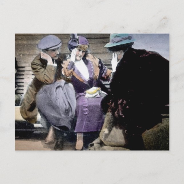 Cartão Postal Sobreviventes Titanic RMS no Convés da Carpatia (Frente)