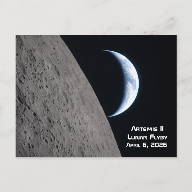 Cartão Postal Sobrevoo Lunar Artemis II (Frente)