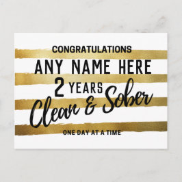 Cartão Postal Sobriedade personalizada Aniversário 12 sóbrio