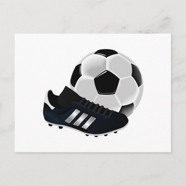 Cartão Postal Soccer Ball and Cleats (Frente)