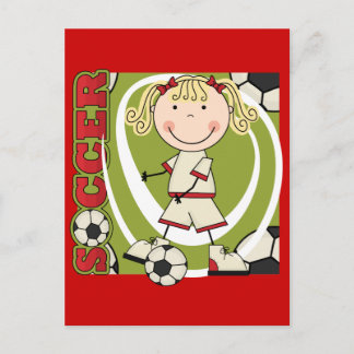 Cartão Postal SOCCER - Camisetas e presentes para garotas louras