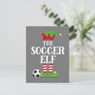 Cartão Postal Soccer Elf Family Matching Christmas Group Elf