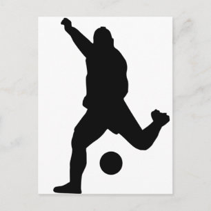 Cartão Postal Soccer Kick Silhouette