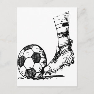 CARTÃO POSTAL SOCCER KICKER PRETO E BRANCO