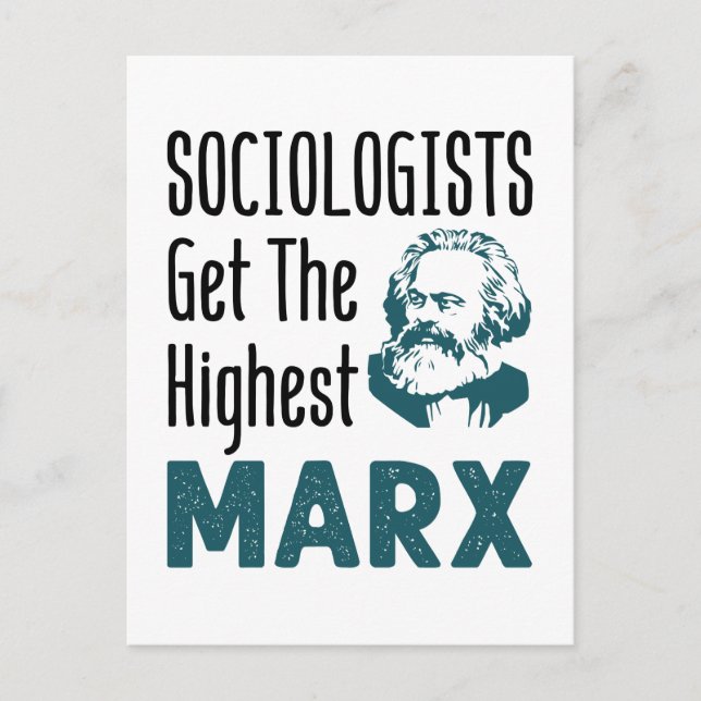 Cartão Postal Sociólogos Obtêm a Maior Sociologia Marx (Frente)