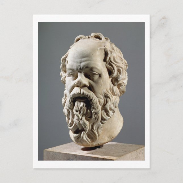 Cartão Postal Sócrates, cabeça de mármore, cópia de um bronze a  (Frente)