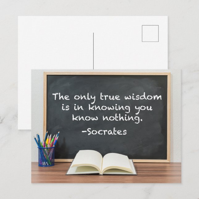 Cartão Postal Sócrates sobre a citação da Filosofia da Verdadeir (Frente/Verso)