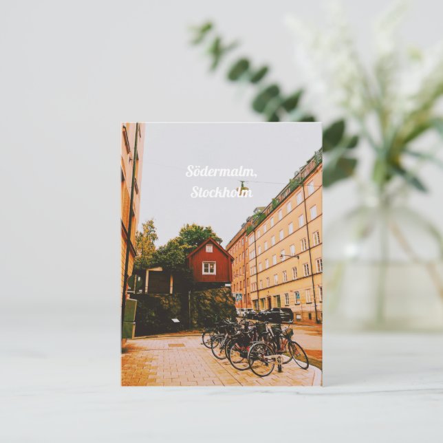 Cartão Postal Södermalm, Estocolmo, Suécia (Em pé/Frente)