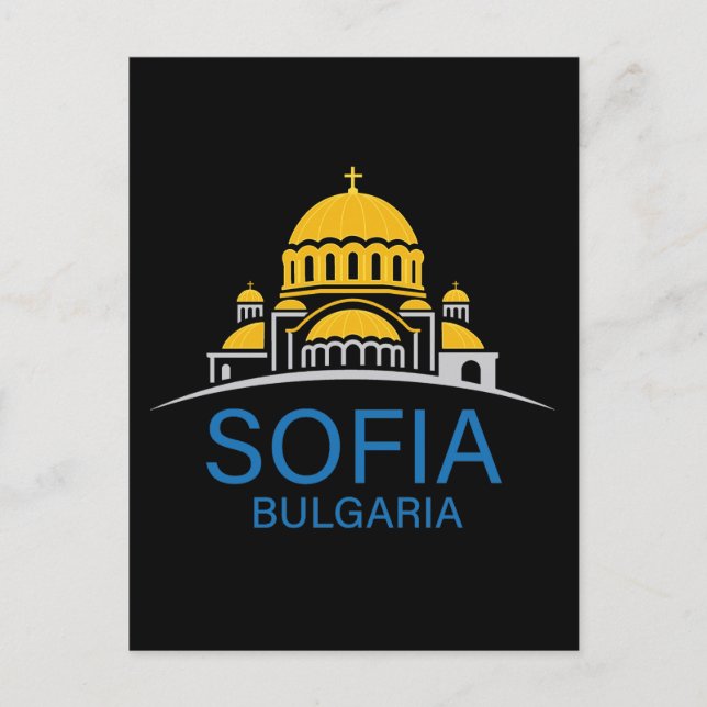 Cartão Postal Sofia Bulgária União Europeia (Frente)