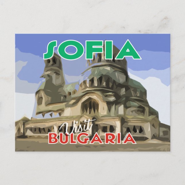 Cartão Postal Sofia, Visite a Bulgária (Frente)