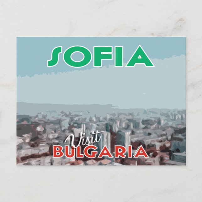 Cartão Postal Sofia, Visite a Bulgária (Frente)