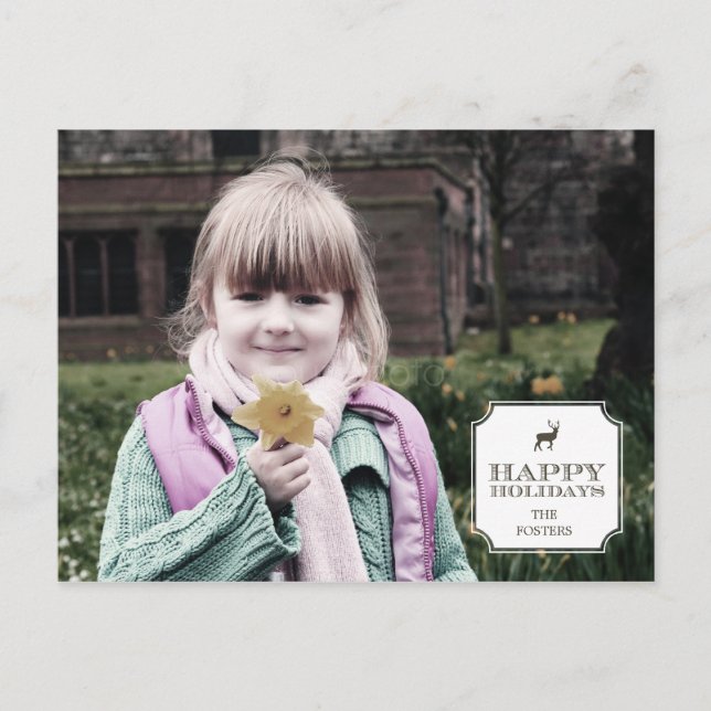 Cartão-postal sofisticado do Cartão com fotos de f (Frente)