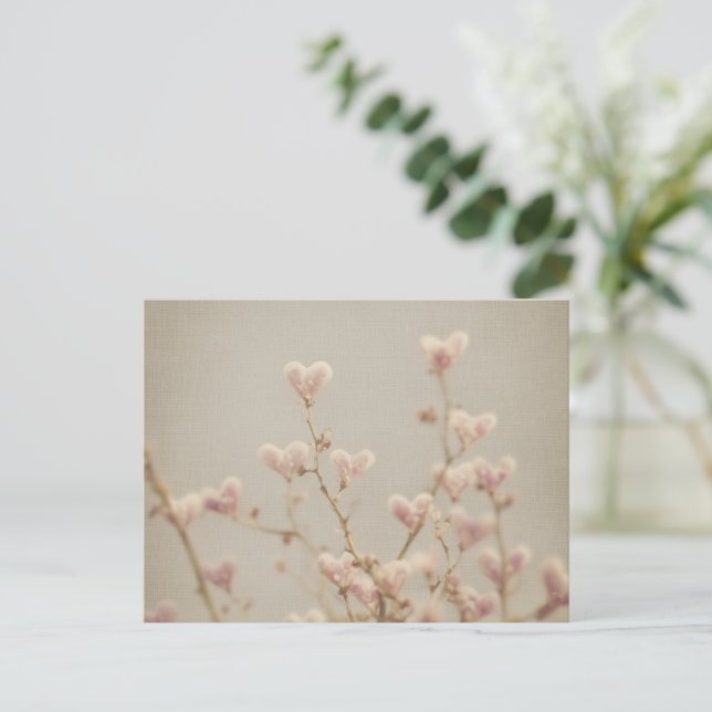 Cartão Postal Soft Heart Blossom Postcard – Romantic Botanical  (Em pé/Frente)