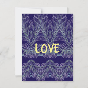 Cartão Postal Soft Swirls Love (Purple)