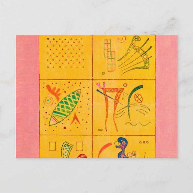 Cartão Postal Soft Trifles, 1937 por Wassily Kandinsky (Frente)